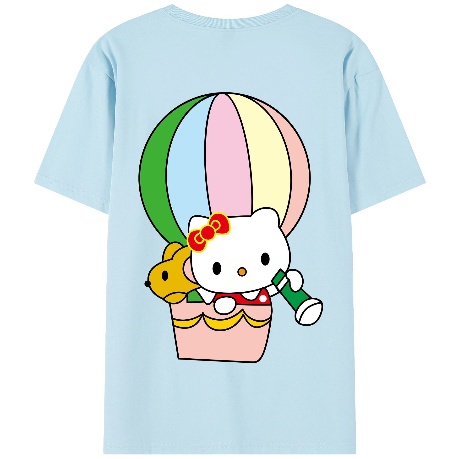 （画像用） Hello Kitty ハローキティ 綿100％半袖Tシャツ（背面プリント）